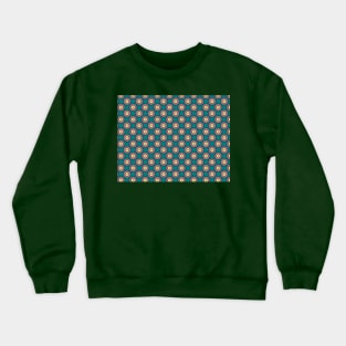 in matt retro colors on a forest green background Crewneck Sweatshirt